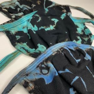 3 Blue Cotton Face Masks